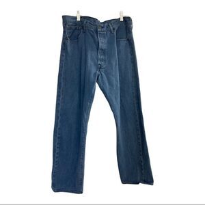 LEVI STRAUSS, Men’s 501 Jeans, W36, L30. Hand measures W31,L26. Blue, Button Fly